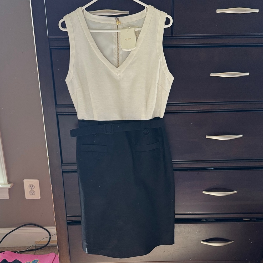 Kate Spade Elegant Black and White Sleeveless Dress